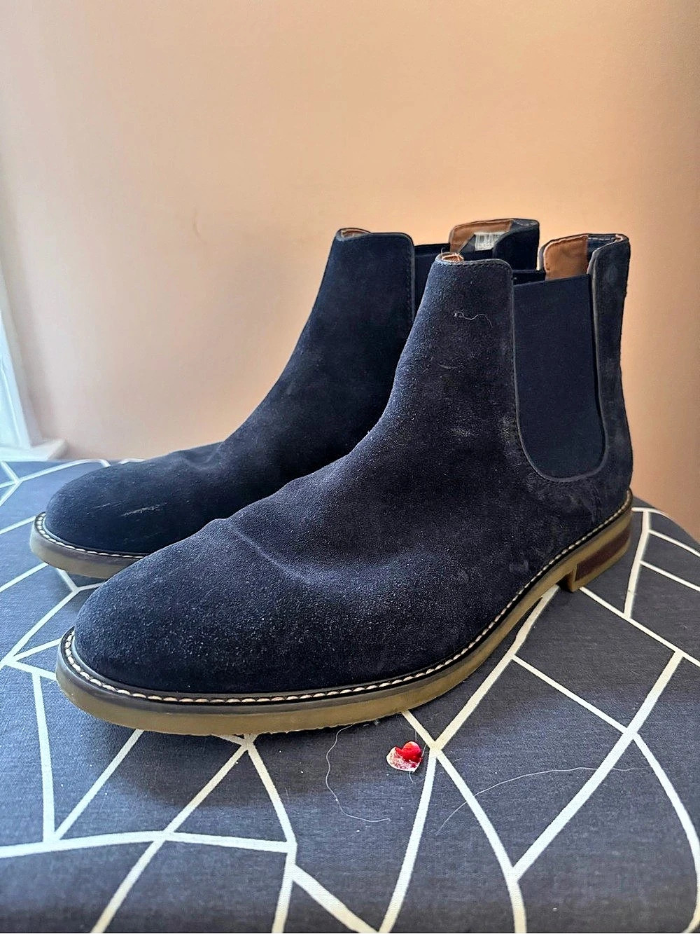 Clarks Jaxen Chelsea Suede Chelsea Boots Navy- 10.5